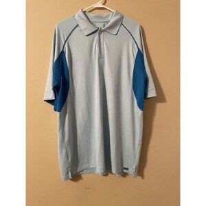Fidra Men's Light Blue Short‎ Sleeve Size L Moisture Wicking Golf Shirt